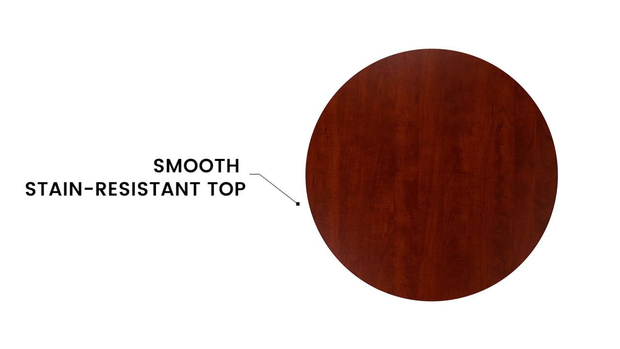 thumbnail video image 2 of Flash Furniture Chapman 36" Round Multi-Purpose Conference Table in Mahogany, 2 of 12