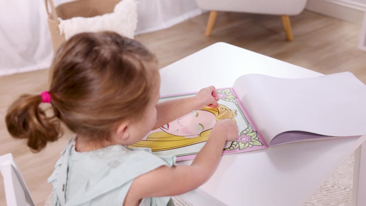 thumbnail video image 2 of Melissa & Doug Make-a-Face Sticker Pad: Sparkling Princesses - 15 Faces, 4 Sticker Sheets - FSC Certified, 2 of 10