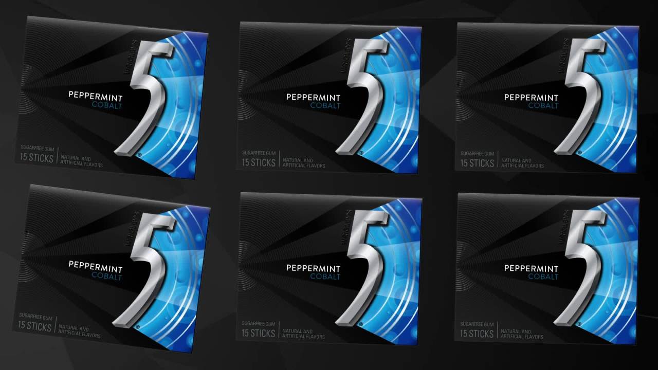 thumbnail video image 2 of 5 Gum Peppermint Cobalt Sugar Free Chewing Gum 15 Sticks, 6 Pack, 2 of 14