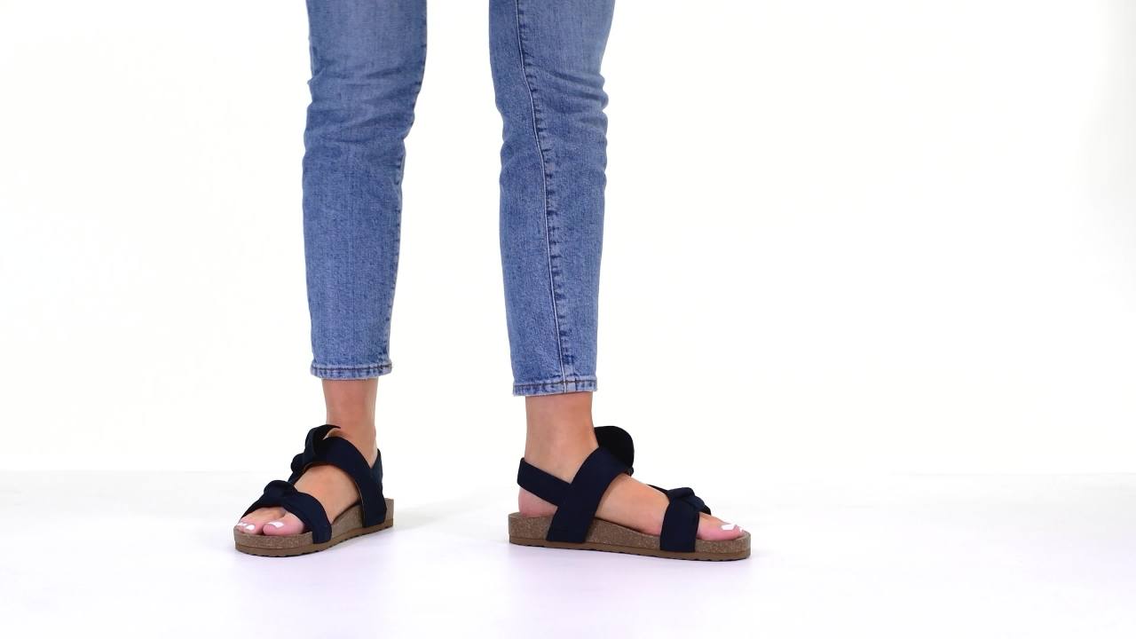 thumbnail video image 2 of Journee Womens Xanndra Multi Strap Flat Sport Sandals, 2 of 10