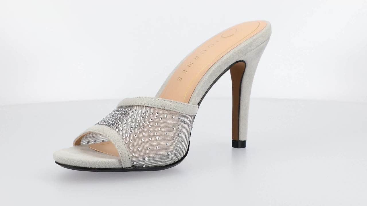 thumbnail video image 2 of Journee Womens Hensley Open Toe Stiletto Heel Comfort Evening Pumps, 2 of 10