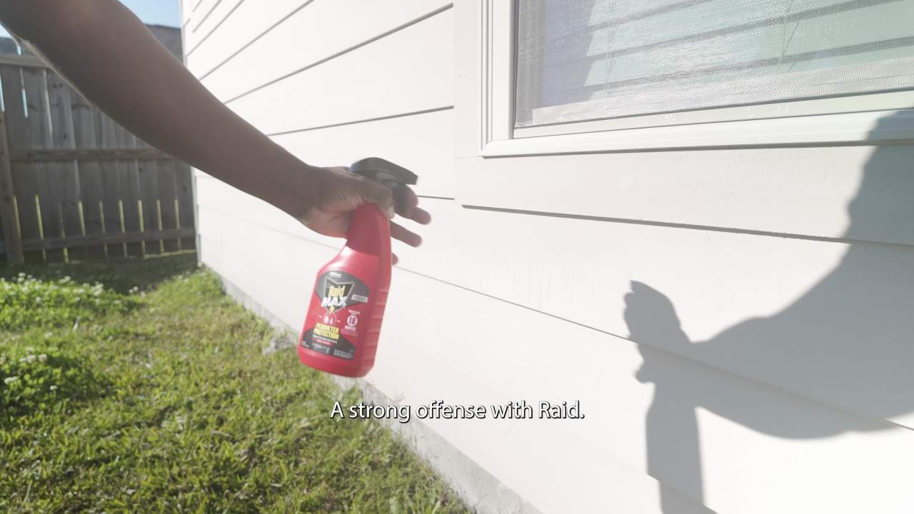thumbnail video image 2 of Raid Max Perimeter Protection Spray, Kills Roaches & Ants, Indoor/Outdoor Use, Water-Based, 22 fl oz, 2 of 14