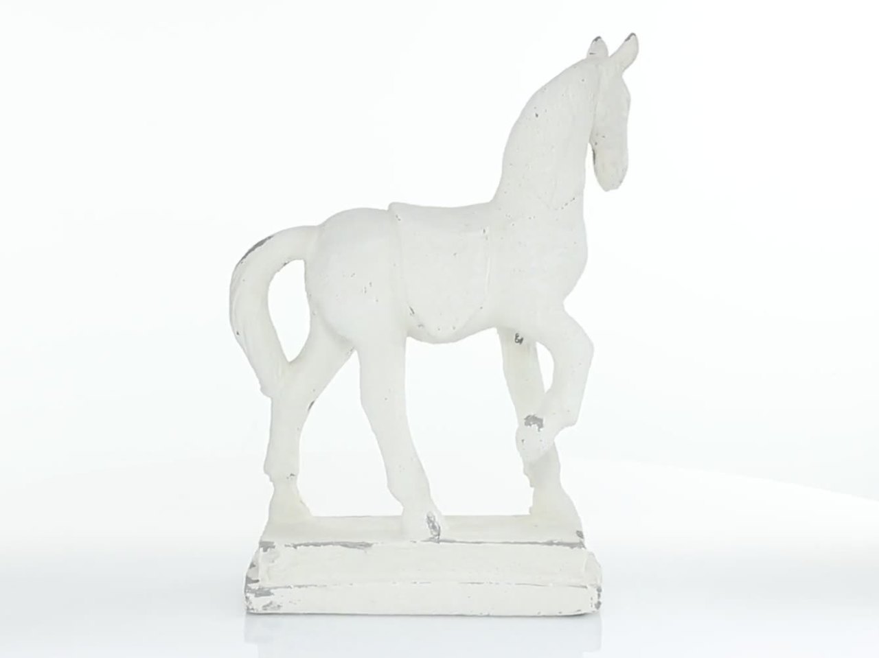 thumbnail video image 2 of DecMode 14"W, 20"H Fiberglass Vintage Horse Sculpture, White, 2 of 10