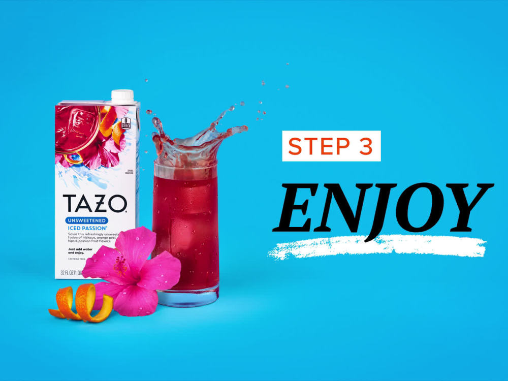 TAZO Passion Iced Tea Concentrate, Herbal Tea, CaffeineFree, 32 oz