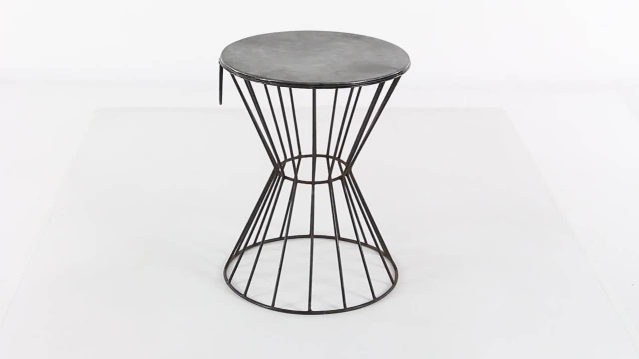 thumbnail video image 2 of DecMode 18" x 15" Gray Metal Farmhouse Accent Table, 2 of 11