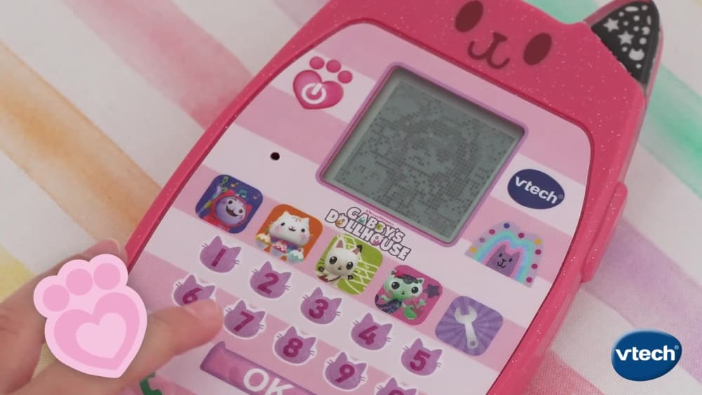 thumbnail video image 3 of VTech Gabby's Dollhouse A-Meow-Zing Phone with Accessories, Baby and Toddler Toys, 3 of 13