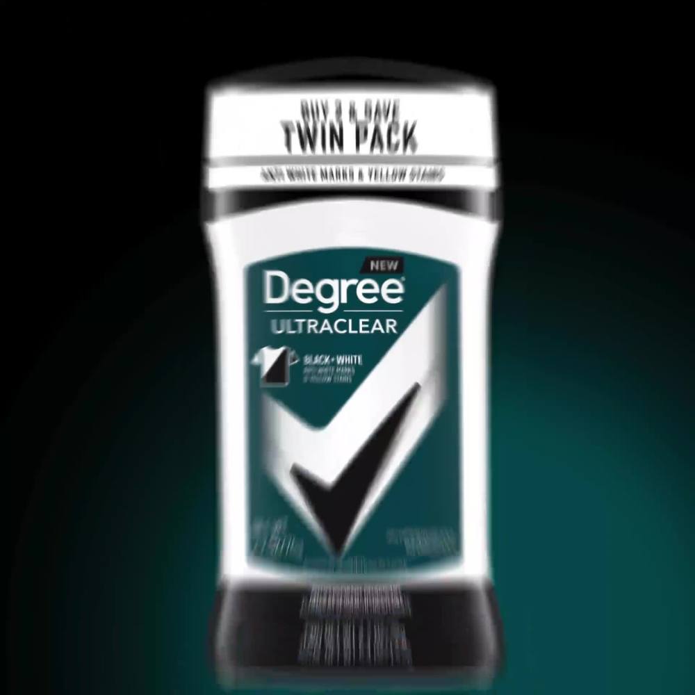 Degree Ultra Clear Anti White Marks Men's Antiperspirant Deodorant Stick Black + White, 2.7 oz Twin Pack - image 2 of 10