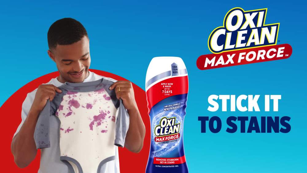 thumbnail video image 2 of OxiClean Max Force Laundry Stain Remover Gel Stick, 6.2 fl oz, 2 of 12