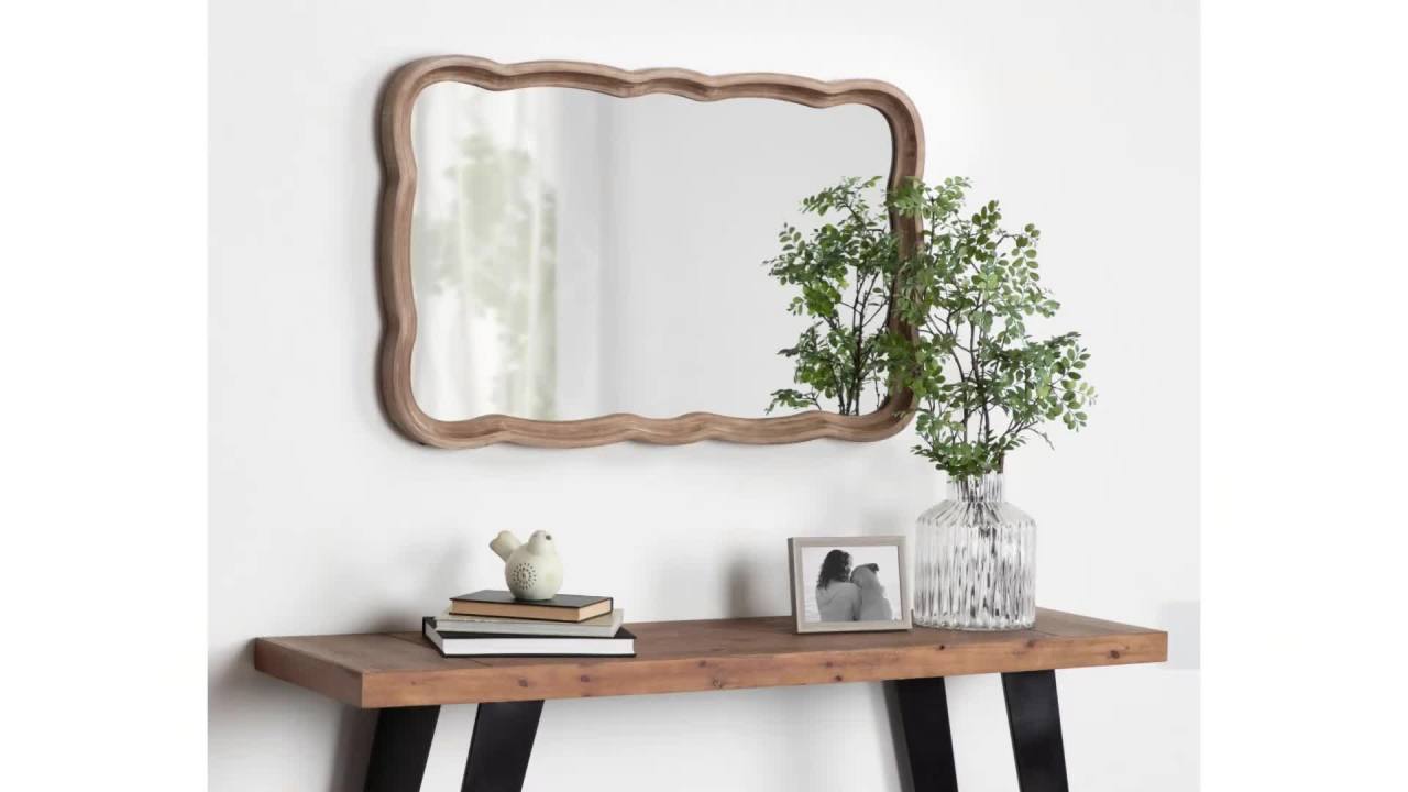 thumbnail video image 2 of Kate and Laurel 23.75 x 38 Black Farmhouse Mirror, 2 of 8
