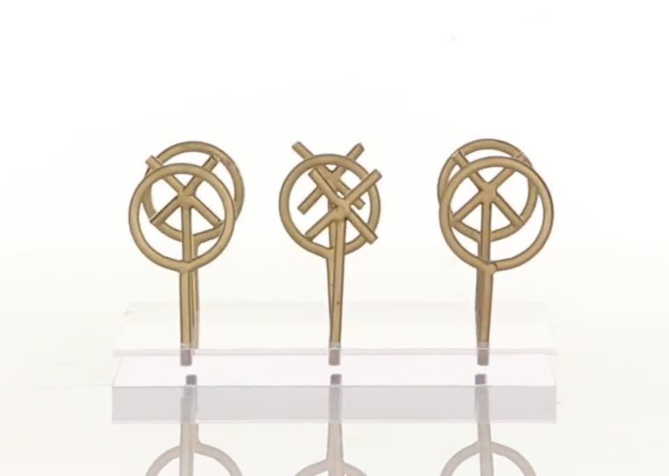 thumbnail video image 2 of CosmoLiving by Cosmopolitan 8" x 5" Gold Metal Tic Tac Toe Stick Game Set with Acrylic Base, 1-Piece, 2 of 13
