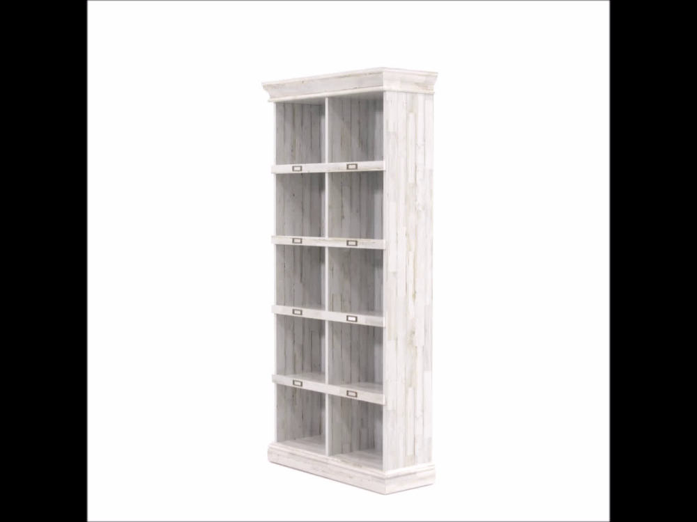 Sauder Barrister Lane Tall Bookcase, White Plank Finish