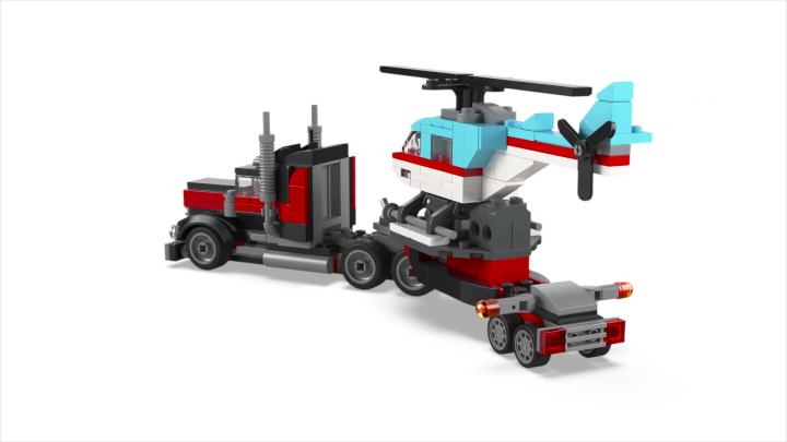 LEGO Creator 3 in 1 Flatbed Truck with Helicopter Toy, Transforms from ...