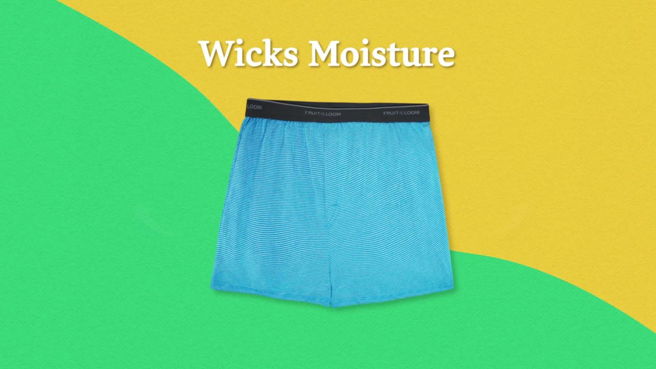 thumbnail video image 2 of Fruit of the Loom Boys' Cotton Knit Boxers, 5 Pack, Sizes S-XL, 2 of 5