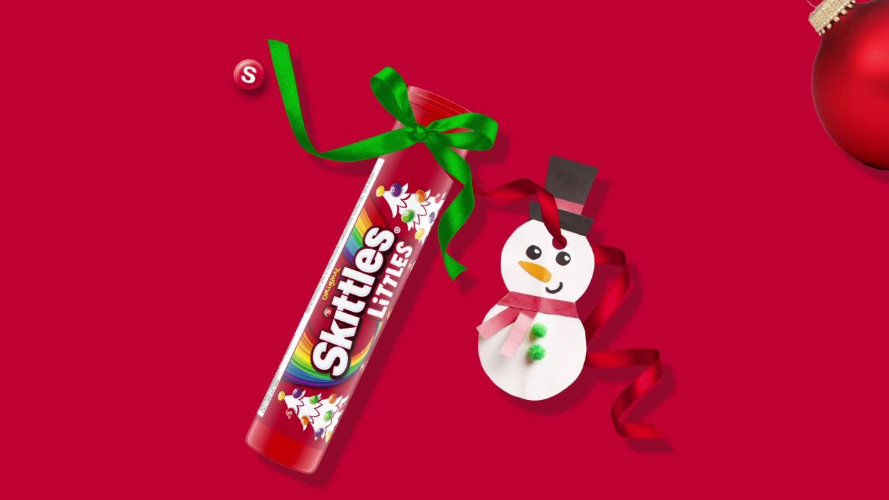 thumbnail video image 2 of Skittles Littles Original Chewy Christmas Candy Minis, 1.9 oz Shelf Stable Plastic Tube, 2 of 13
