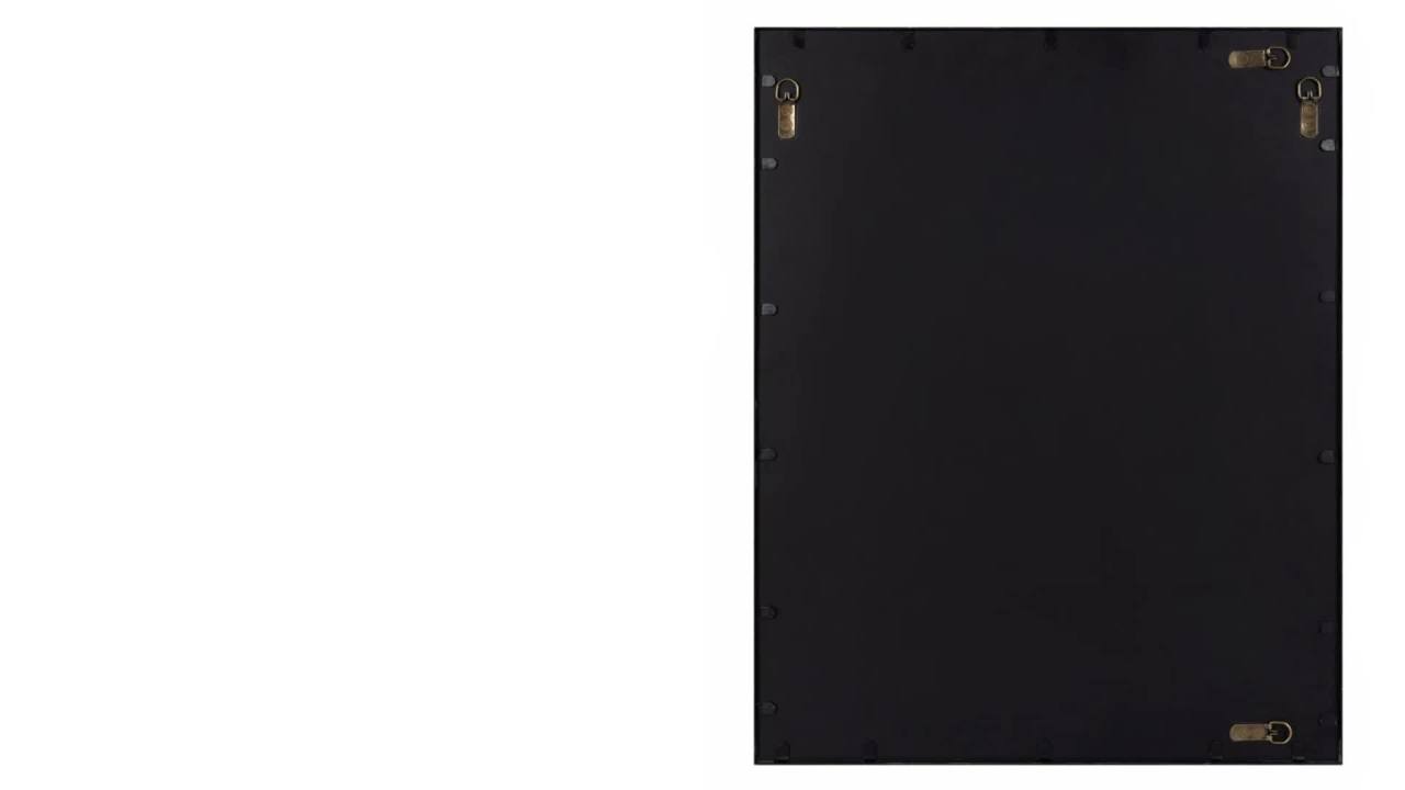 thumbnail video image 2 of Kate and Laurel Ardithe Geometric Decorative Rectangle Mirror, 24 x 30, Gold, Vintage Rectangular Mirror with Iron Windowpane Inlay for Bathroom Vanity Use, 2 of 8
