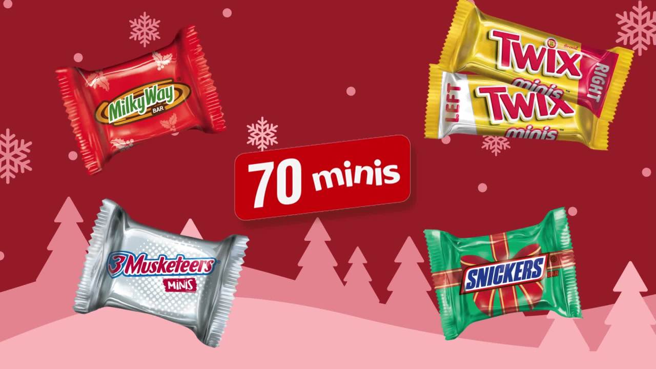 thumbnail video image 2 of Mars Mixed Snickers, Twix & More Minis Assorted Chocolate Christmas Candy Bars - 70 Count Bulk Bag, 2 of 13