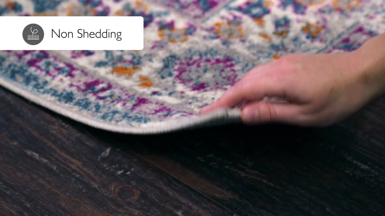 thumbnail video image 2 of 596403 Allerick Vintage Monochromatic Abstract Gray Area Rug Rectangle 7'10"x10', 2 of 21