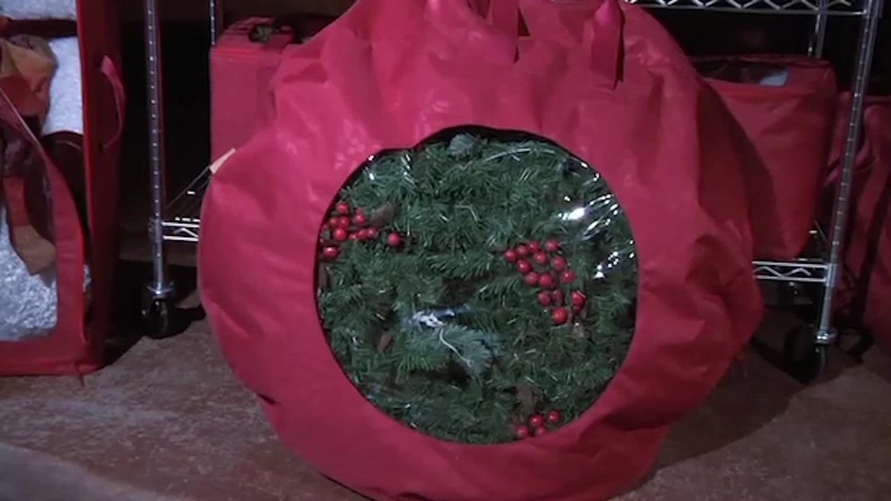 thumbnail video image 2 of Classic Accessories Seasons Wreath Storage Bag - Heavy-Duty Holiday Storage, Large (57-002-044301-00), 2 of 11