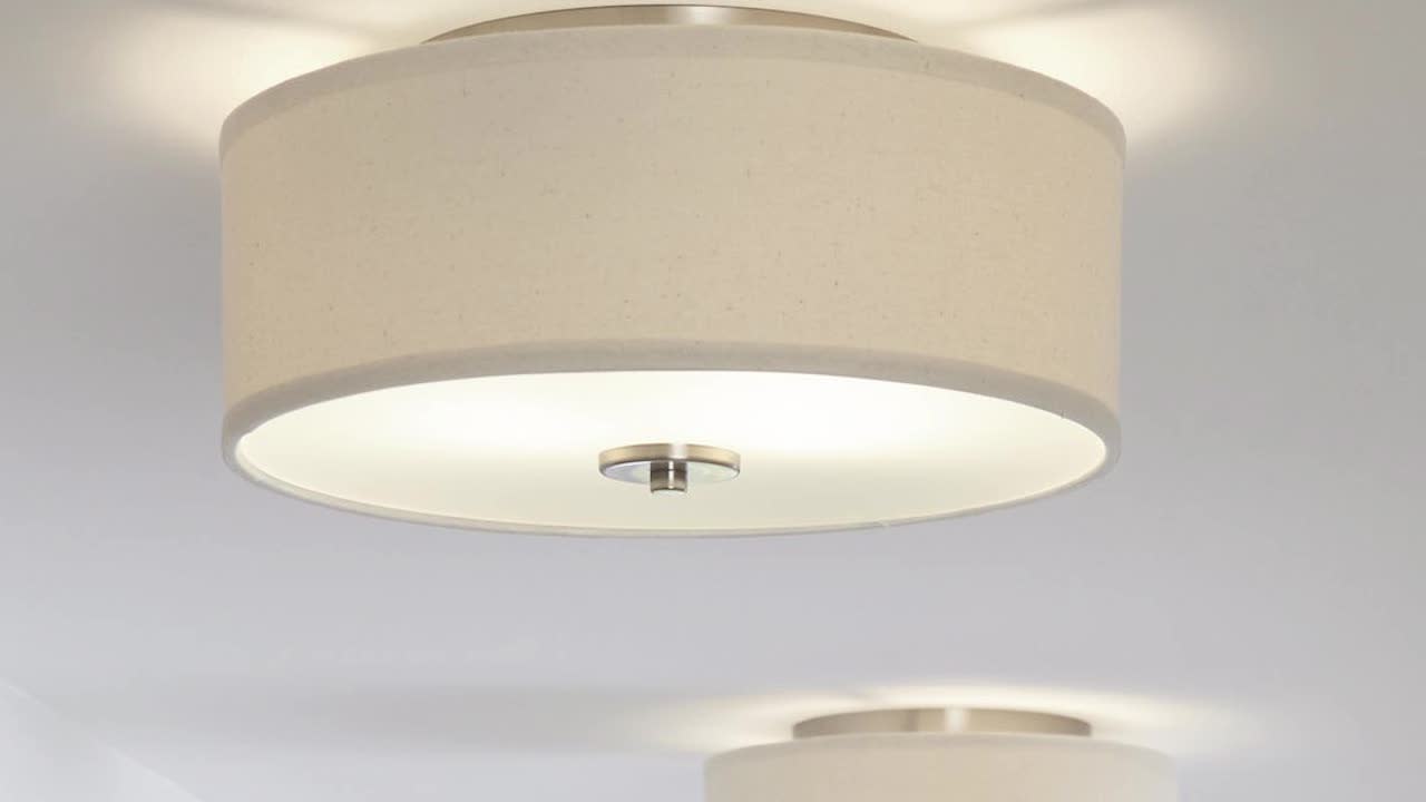 thumbnail video image 2 of Inspire Collection Two-Light 13" Flush Mount, 2 of 12