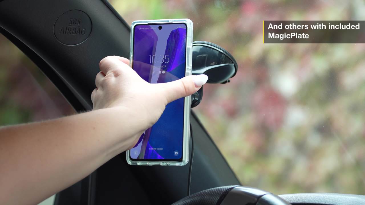 thumbnail video image 2 of Scosche MQ5WDV2-1 MagicMount MagSafe 15W Wireless Charger Window/Dash/Vent Compatible w/ Qi Devices, 2 of 10