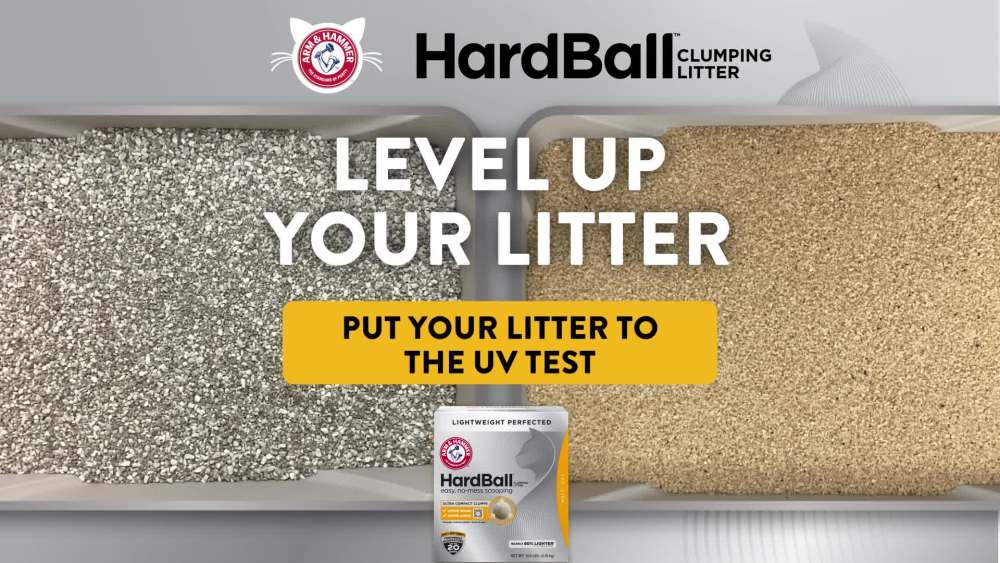 thumbnail video image 2 of ARM & HAMMER Hardball Lightweight Cat Litter, Multi-Cat Clumping Litter, No-Mess Scooping, 7 lb, 2 of 14