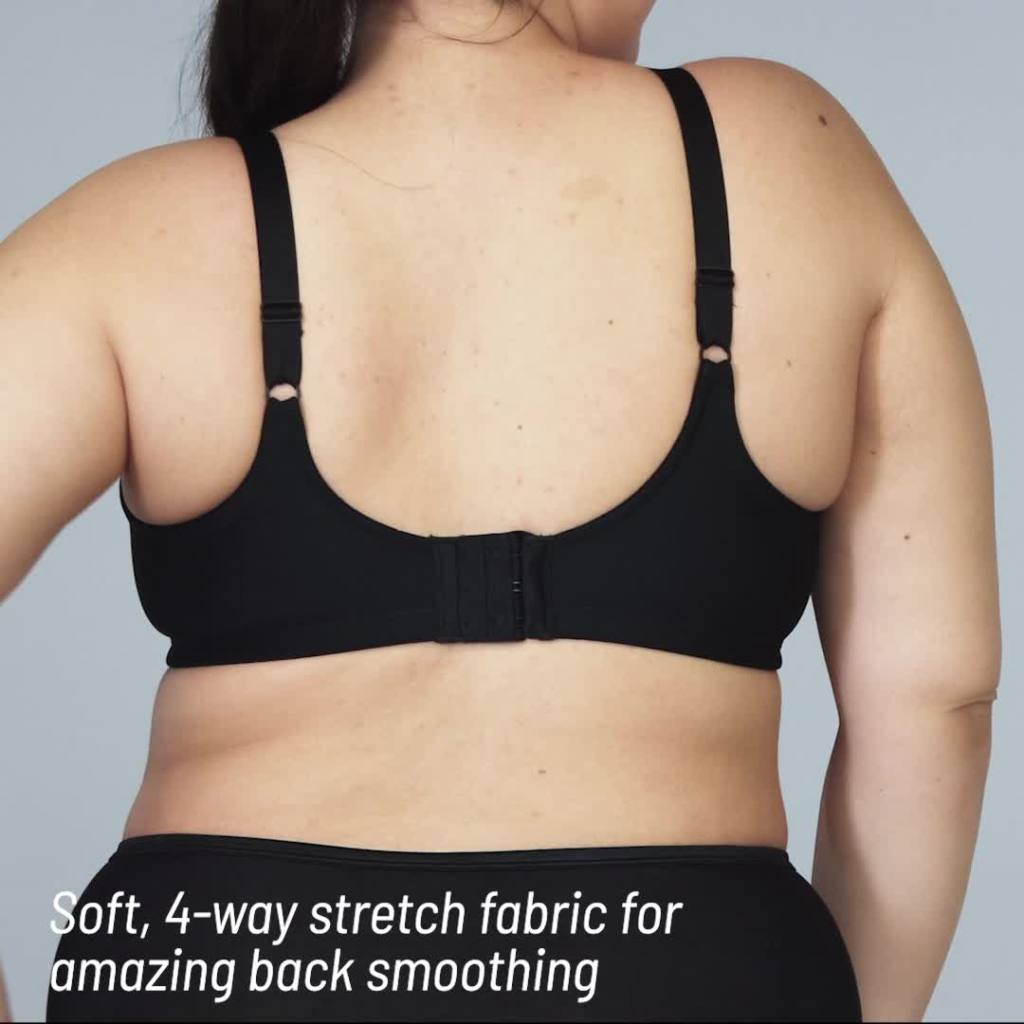 thumbnail video image 2 of Vanity Fair Womens Beauty Back Longline Wire-Free T-Shirt Bra Style-71-380, 2 of 3