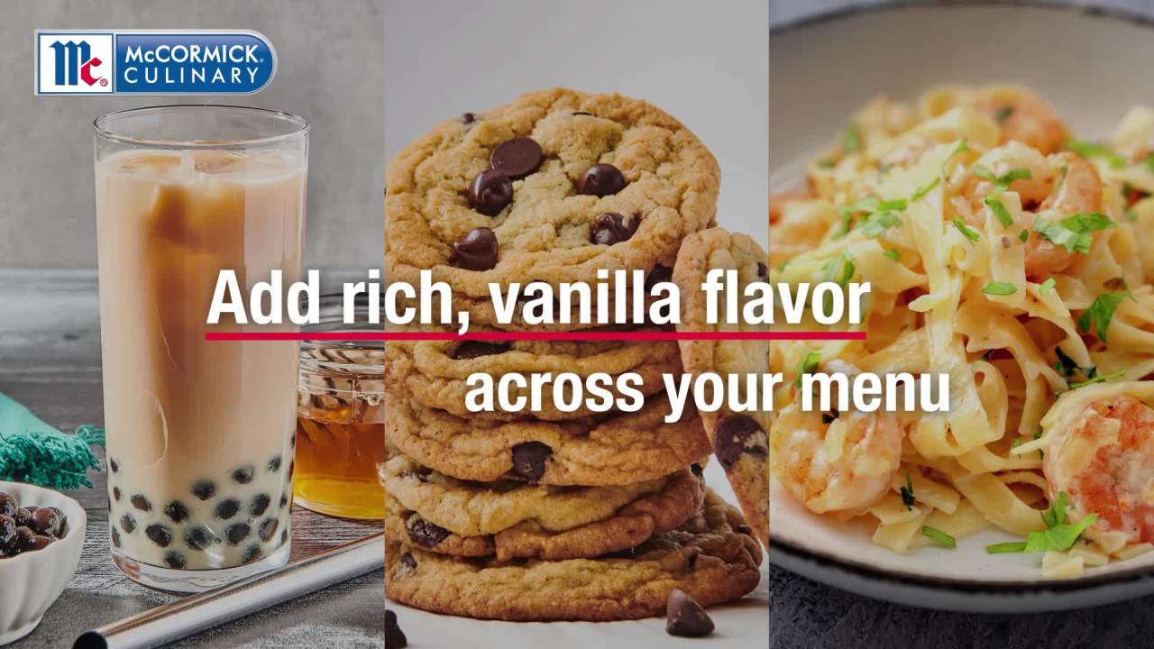 thumbnail video image 2 of McCormick Culinary Pure Vanilla Extract, 16 fl oz - One 16 Fluid Ounce Vanilla Extract Flavor for Baking Cakes, Cookies, Custards, Icing, Drinks and More, 2 of 11