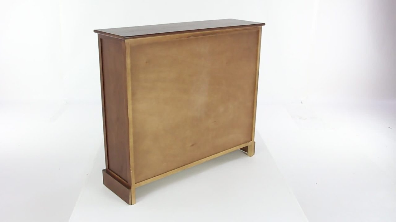 thumbnail video image 2 of DecMode 35" x 40" Brown Wood Traditional Cabinet, 2 of 13
