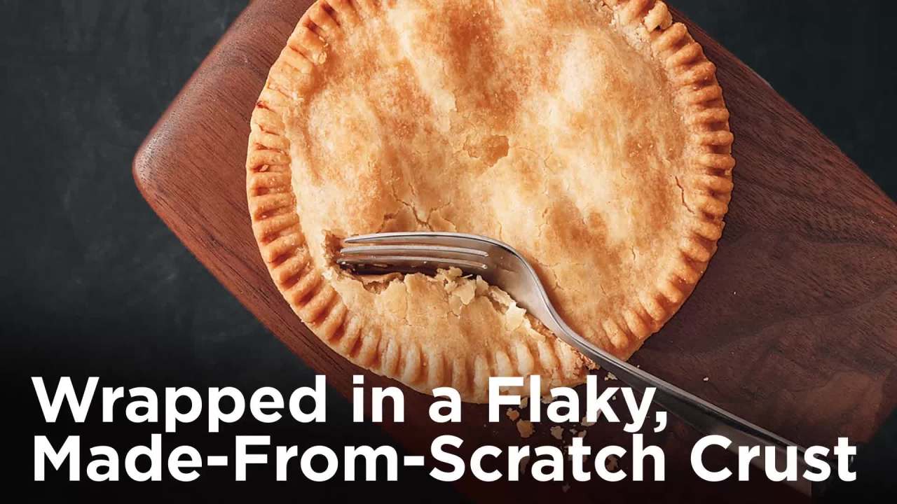 thumbnail video image 2 of Banquet Turkey Pot Pie, Frozen Meal, 7 oz., 2 of 9