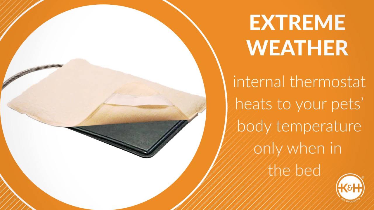 thumbnail video image 2 of K&H Pet Products Extreme Weather Heated Outdoor Kitty Pad Petite Tan 9 X 12 Inches, 2 of 9