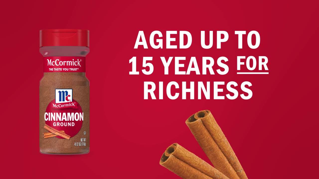 thumbnail video image 2 of McCormick Kosher Ground Cinnamon, 4.12 oz Bottle, 2 of 24