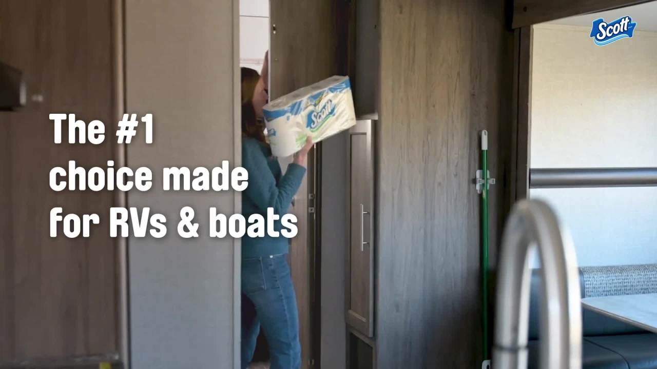 thumbnail video image 2 of Scott Rapid-Dissolving Toilet Paper for RVs & Boats, 4 Double Rolls, 2 of 11