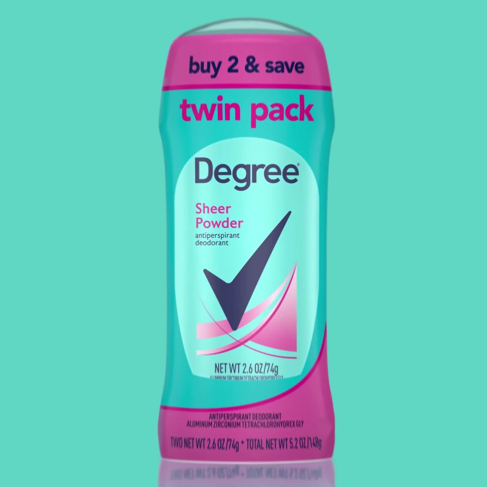 Degree Sheer Powder Antiperspirant Deodorant 2.6 oz Twin Pack