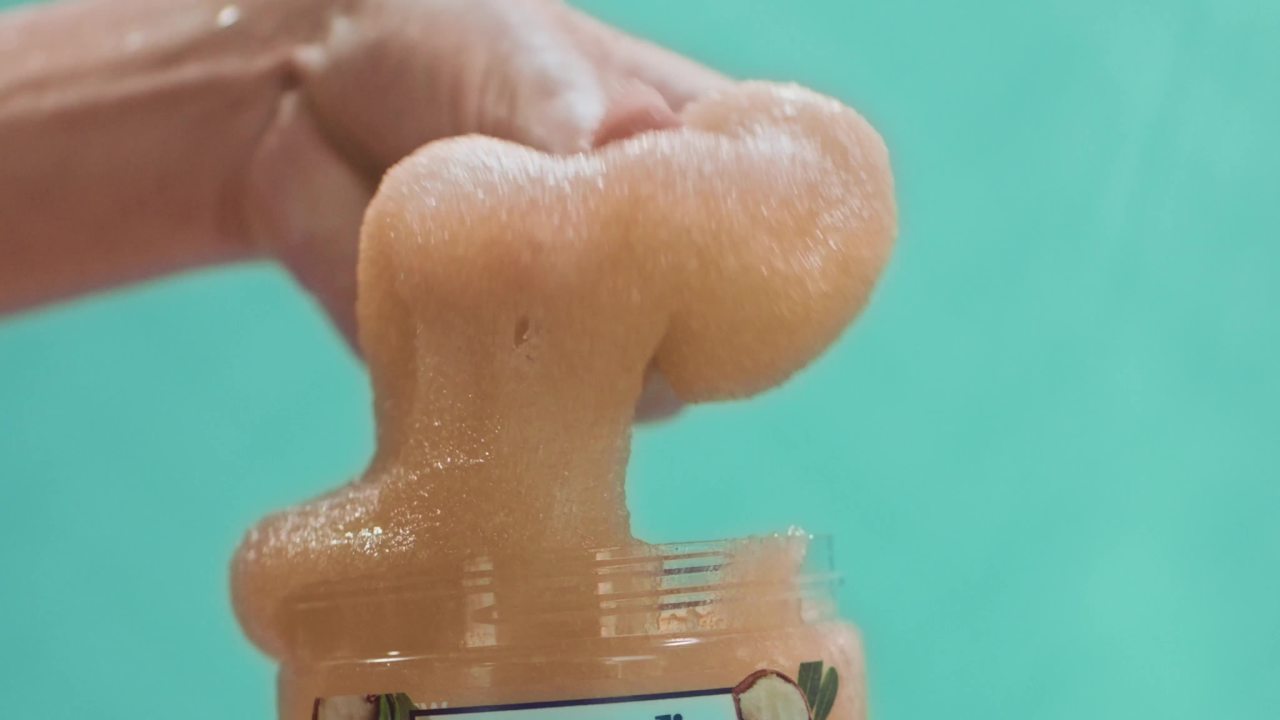 thumbnail video image 3 of Dr Teal's Shea Sugar Body Scrub, Cannabis Sativa Hemp Seed Oil with Essential Oils, 19 oz, 3 of 11