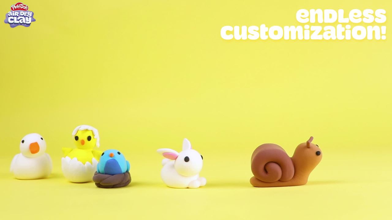 thumbnail video image 3 of Play-Doh Brand Air-Dry Clay, 5 oz. White Clay Bag, 3 of 7