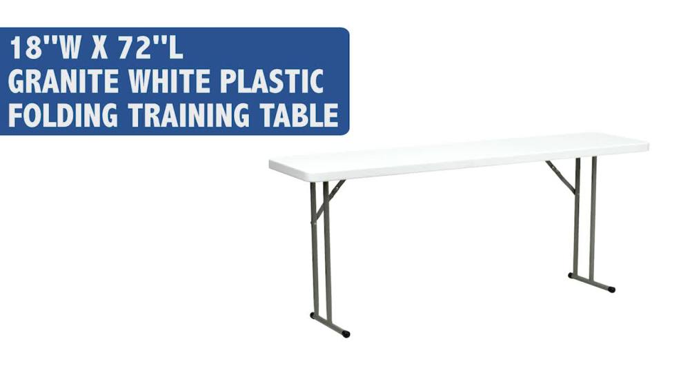 Flash Furniture 6' Rectangular Plastic Folding Training and Event Table, Granite White - image 2 of 8