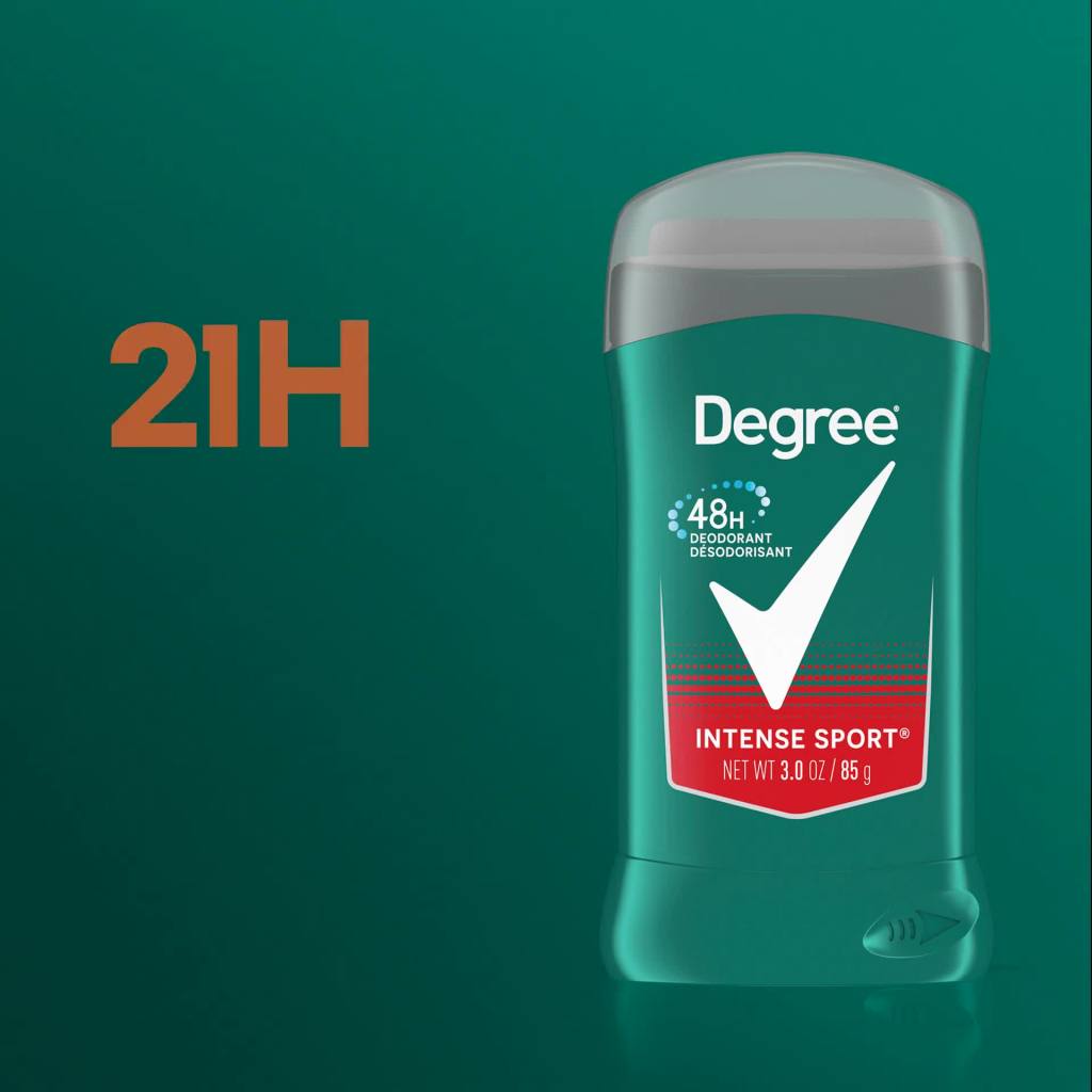 thumbnail video image 2 of Degree Men Long Lasting Deodorant Stick, Intense Sport, 3 oz, 2 of 9