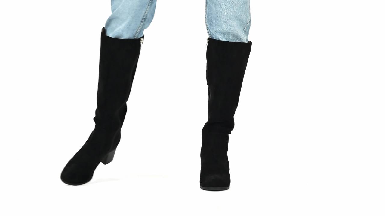 thumbnail video image 2 of Journee Womens Romilly Stacked Block Heel Round Toe Boots, 2 of 10