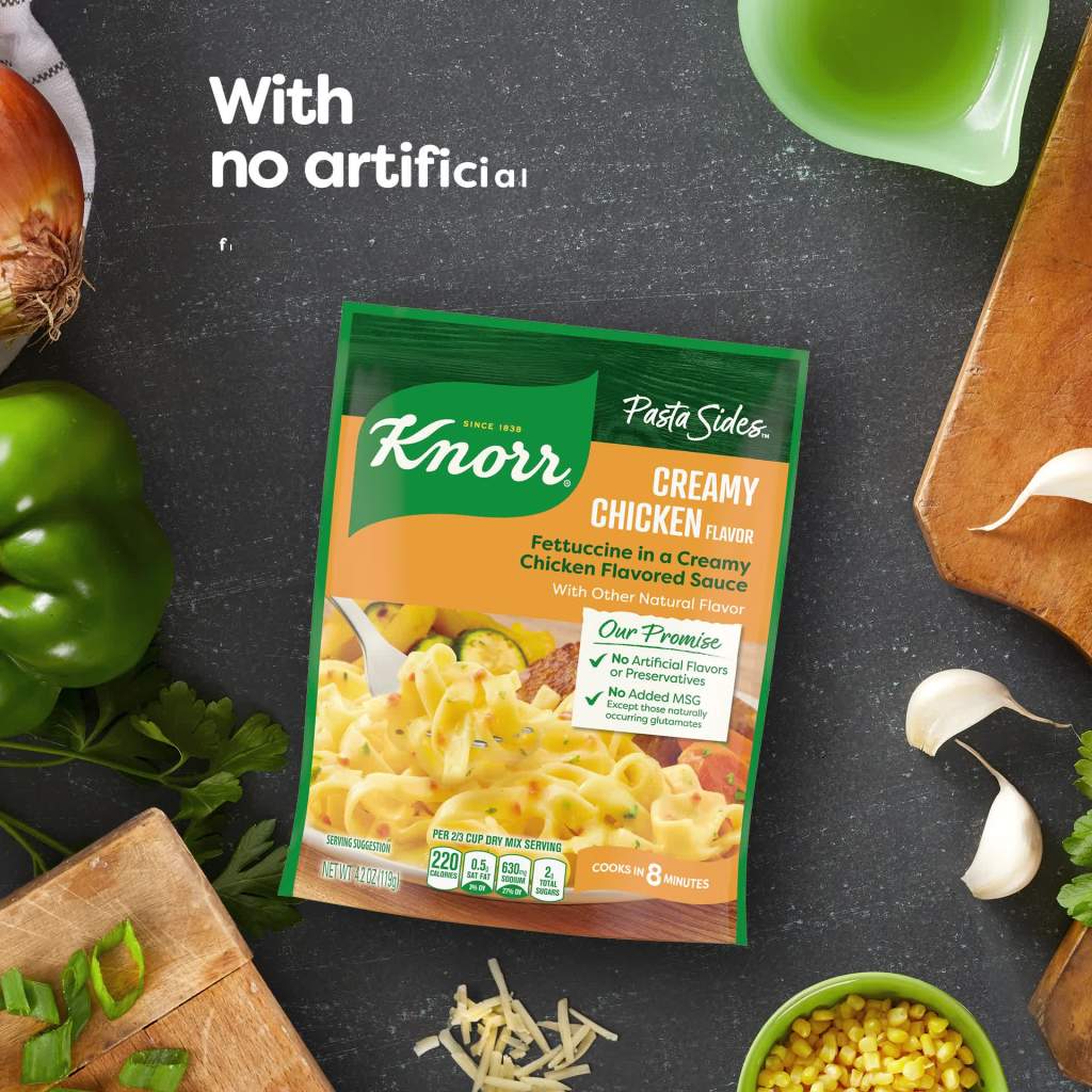 thumbnail video image 2 of Knorr No Artificial Flavors Creamy Chicken Pasta Sides Cooks in 7 Minutes, 4.2 oz Regular Pouch, 2 of 9