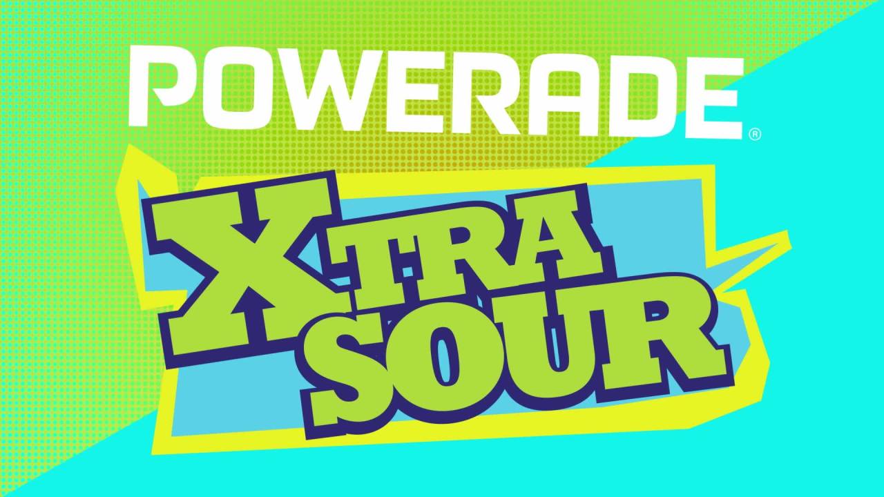 thumbnail video image 2 of POWERADE XTRA SOUR Peach Pucker Electrolyte Sports Drink Bottle, 28 fl oz, 2 of 16