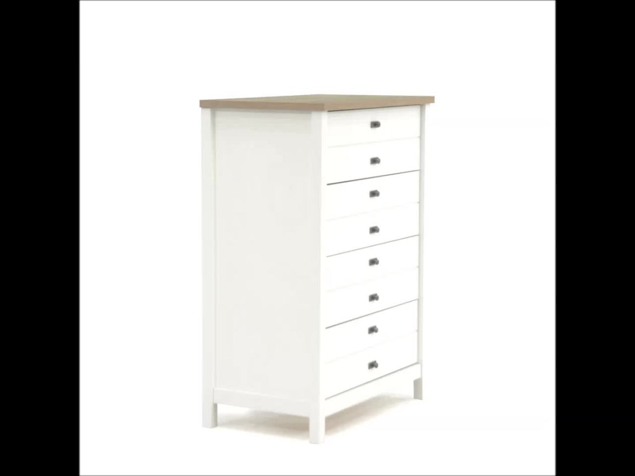 thumbnail video image 2 of Sauder Cottage Road 4 Drawer Chest, Soft White Finish, 2 of 14