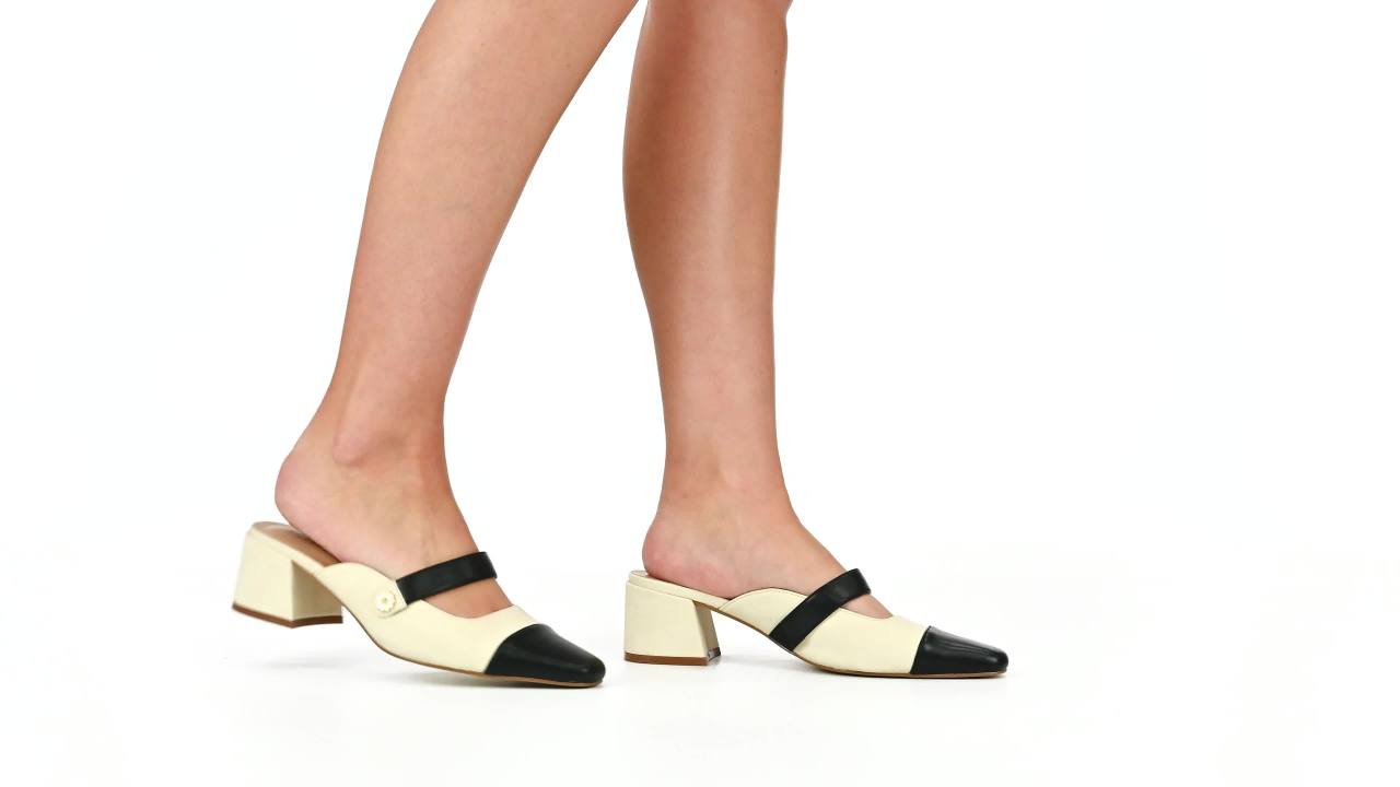 thumbnail video image 2 of Journee Womens Dalla Slip On Cap Toe Mule Pumps, 2 of 10