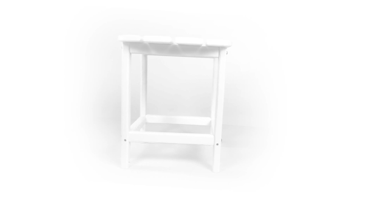 thumbnail video image 2 of DecMode 18" x 15" White Resin Outdoor Accent Table, 1-Piece, 2 of 11