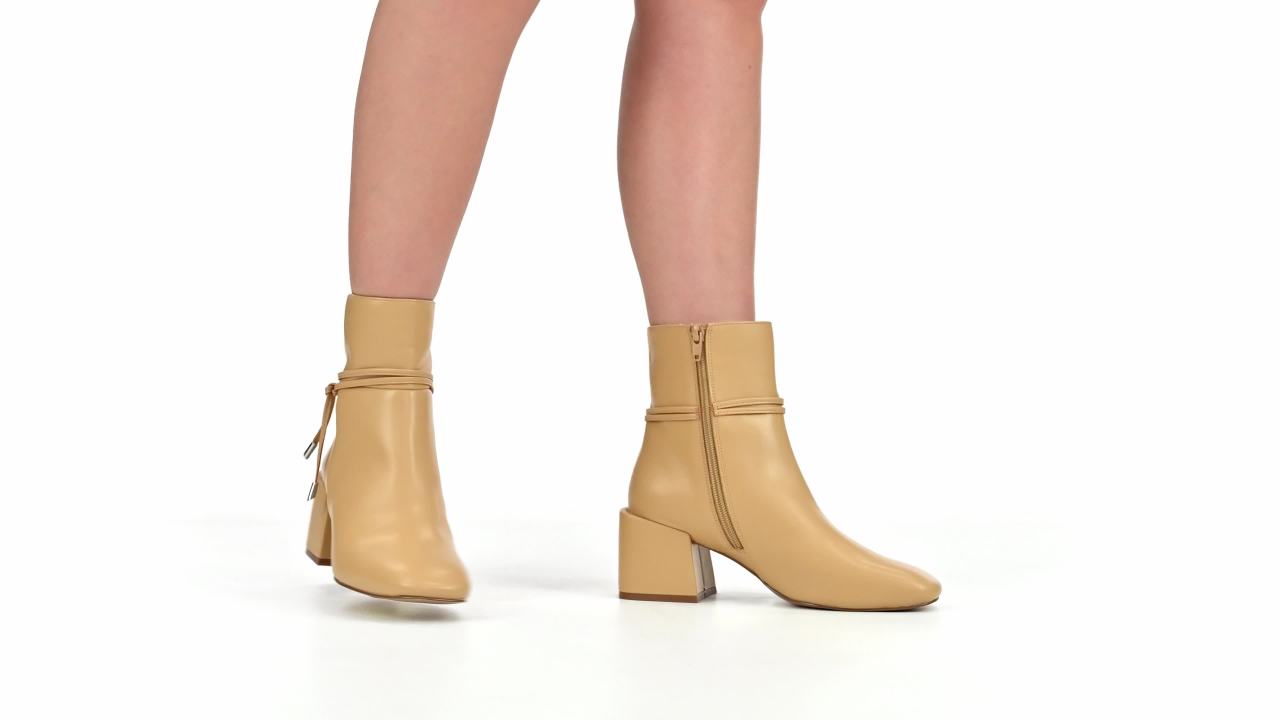 thumbnail video image 2 of Journee Womens Beverley Covered Block Heel Square Toe Booties, Widths Available, 2 of 10