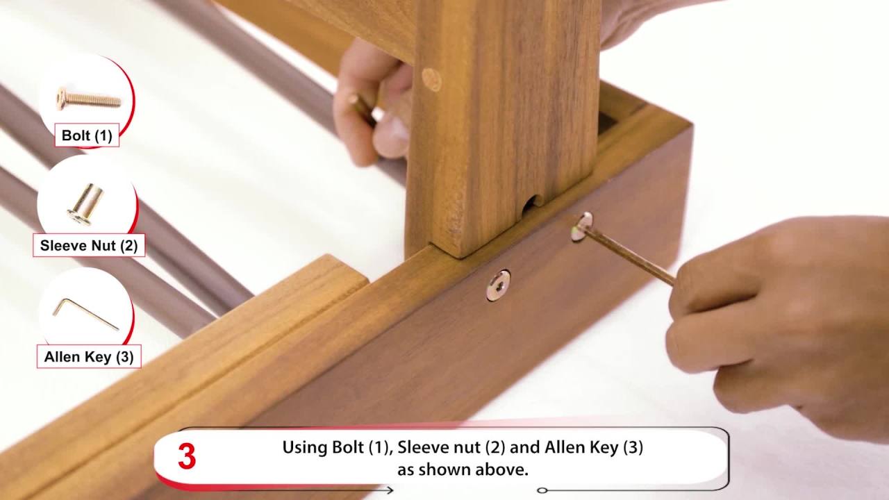 thumbnail video image 2 of GDF Studio Della Outdoor Mesh and Acacia Wood Armless Adjustable Chaise Lounge, Teak and White, 2 of 14