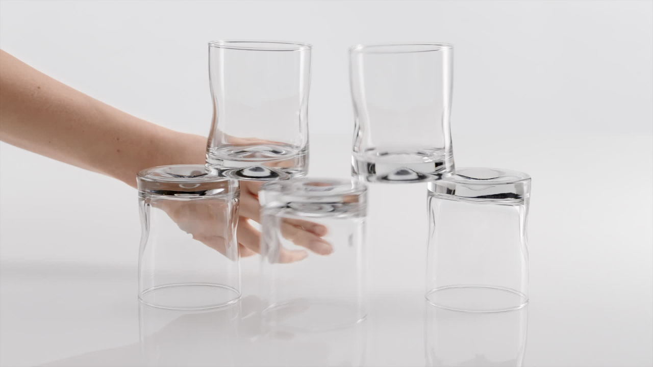 Libbey Blue Ribbon Impressions Tumbler and Rocks Glass Set - Thumbnail 5