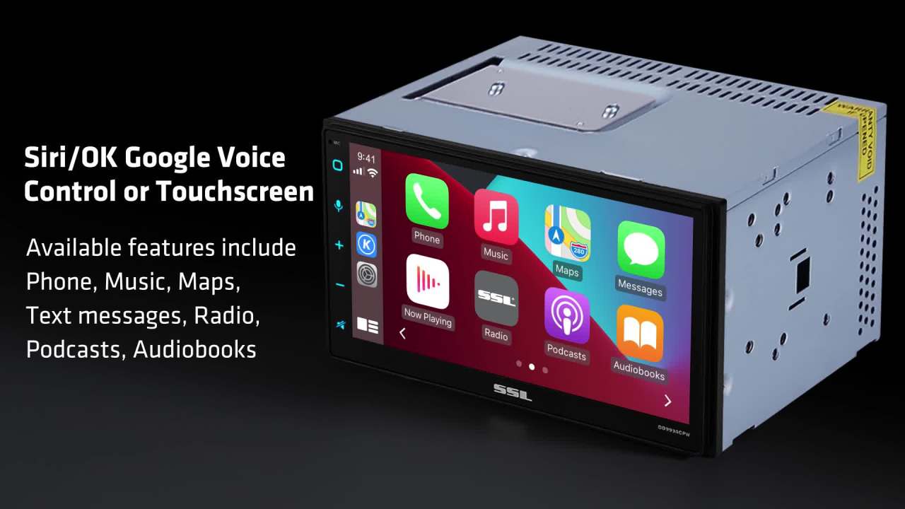 thumbnail video image 2 of Sound Storm Laboratories DD999ACPW Wireless Apple CarPlay & Android Auto Car In-Dash Unit, 2 of 6