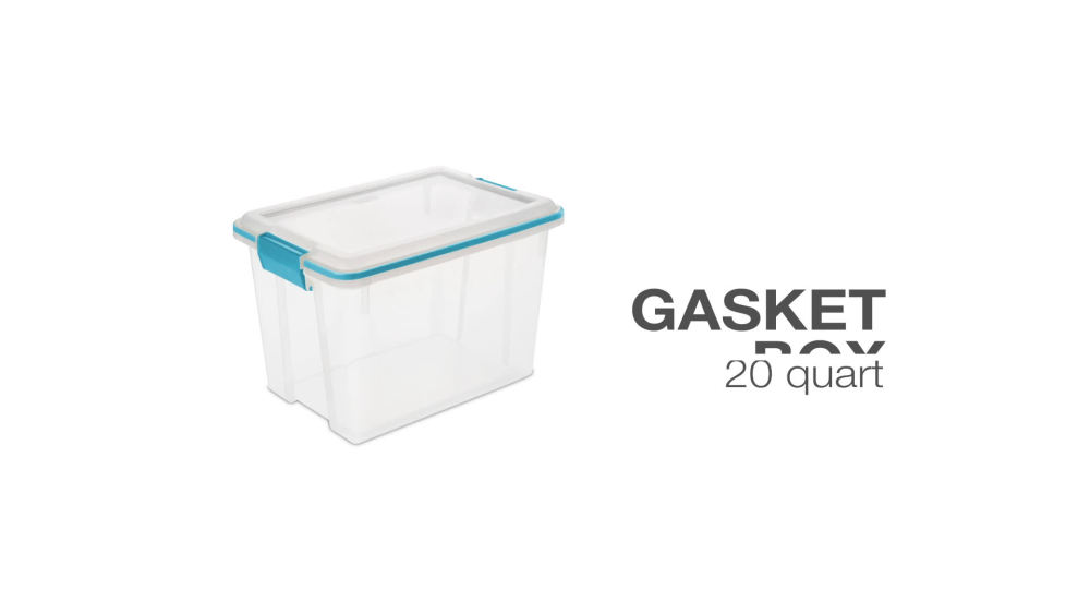 Sterilite 20 Quart Clear Gasket Box with Blue Latches & Gasket - image 2 of 9