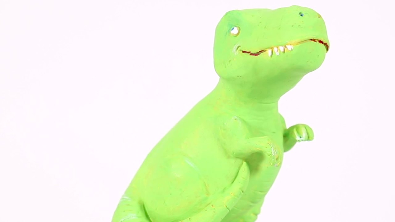 thumbnail video image 2 of Made by Me Paint Your Own White Dino Resin Figurines, 2 of 7