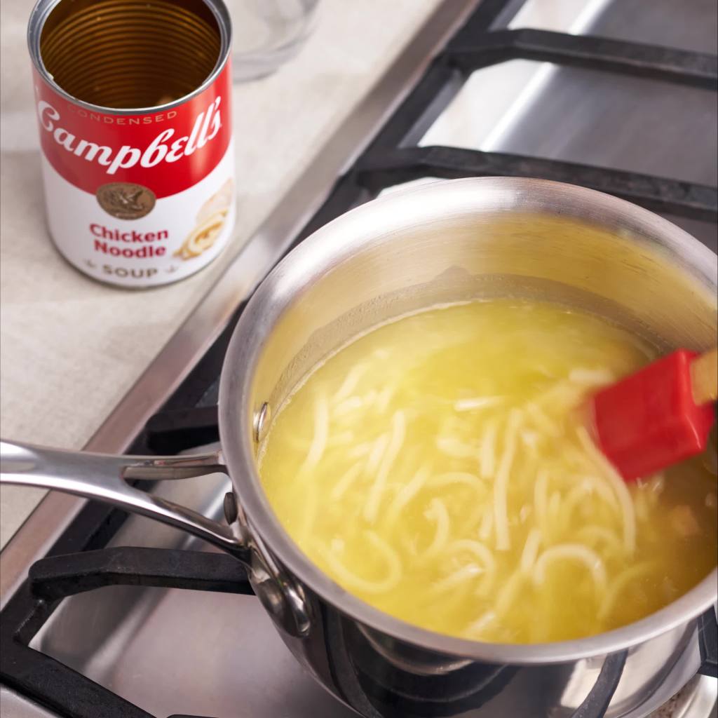 thumbnail video image 2 of (4 pack) Campbell’s Condensed 25% Less Sodium Chicken Noodle Soup, 10.75 oz Can, 2 of 14